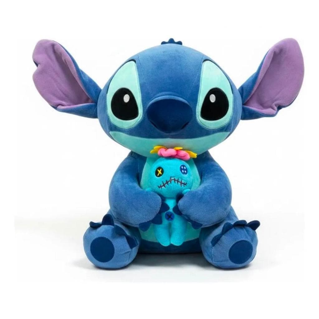 Pelúcia Stitch Disney 40cm Lilo Stitch + Xepa Scrump 15cm Antialérgico brinquedo