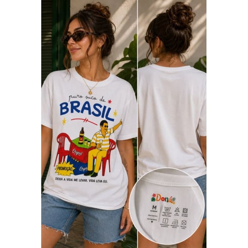 CAMISETA FEMININA PERSONALIZADA OVERSIZED VERÃO ZECA PAGODINHO BRASILIDADES 100 % ALGODÃO PRAIA BRASIL BLUSA DE MALHA
