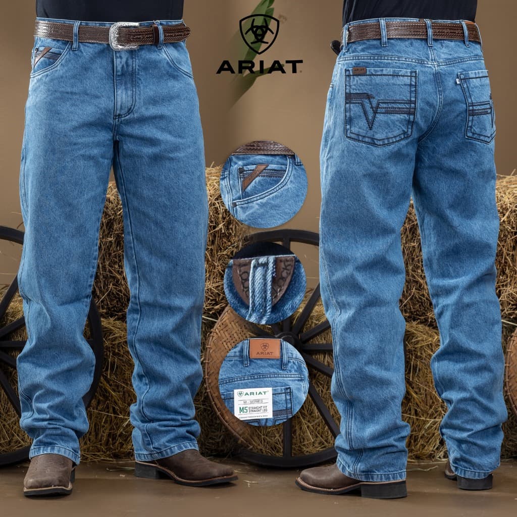 Calça Jeans Masculina Country Premium Corte Tradicional Rodeio Cowboy