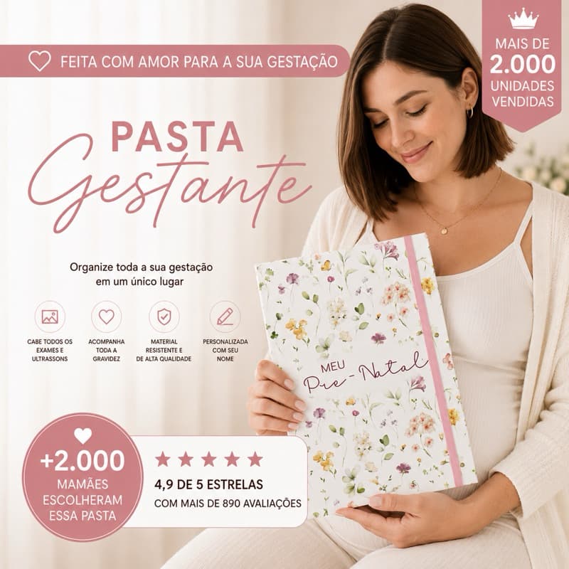 PASTA GESTANTE PERSONALIZADA | ORGANIZADOR DE EXAMES PRÉ-NATAL E ULTRASSONS