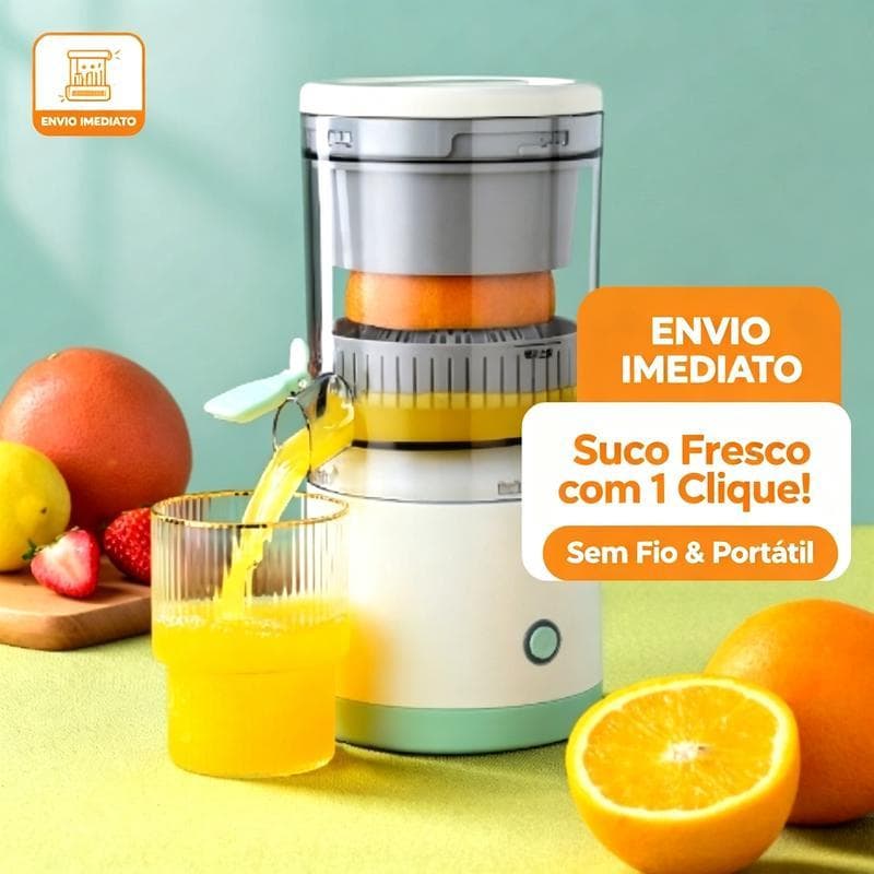 Espremedor de Laranja Elétrico Portátil Extrator de Suco Automático Recarregável USB Prático Sem Fio