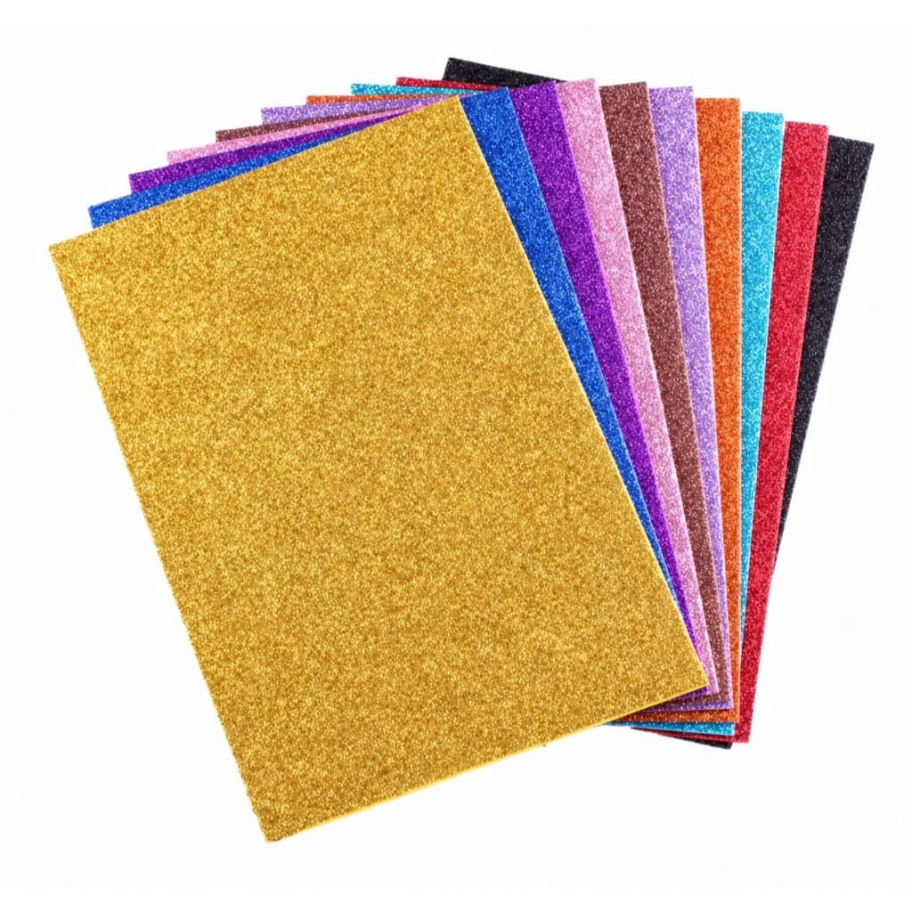 50 Placas EVA Glitter 40x60cm Sortidas Ideal para Artesanato Escola e Decoração