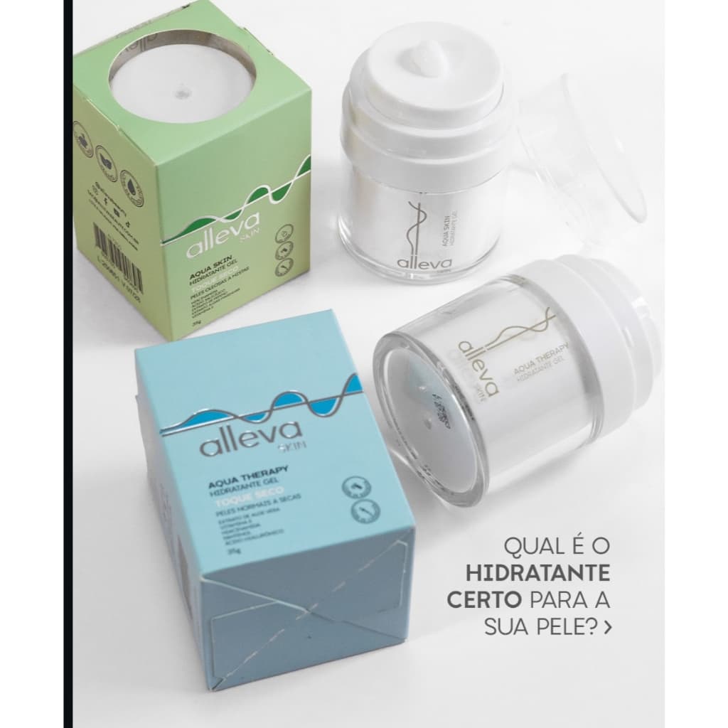 Gel Hidratante Alleva Skin Aqua Therapy/Skin Niacinamida Oil Free Vegano Toque Seco