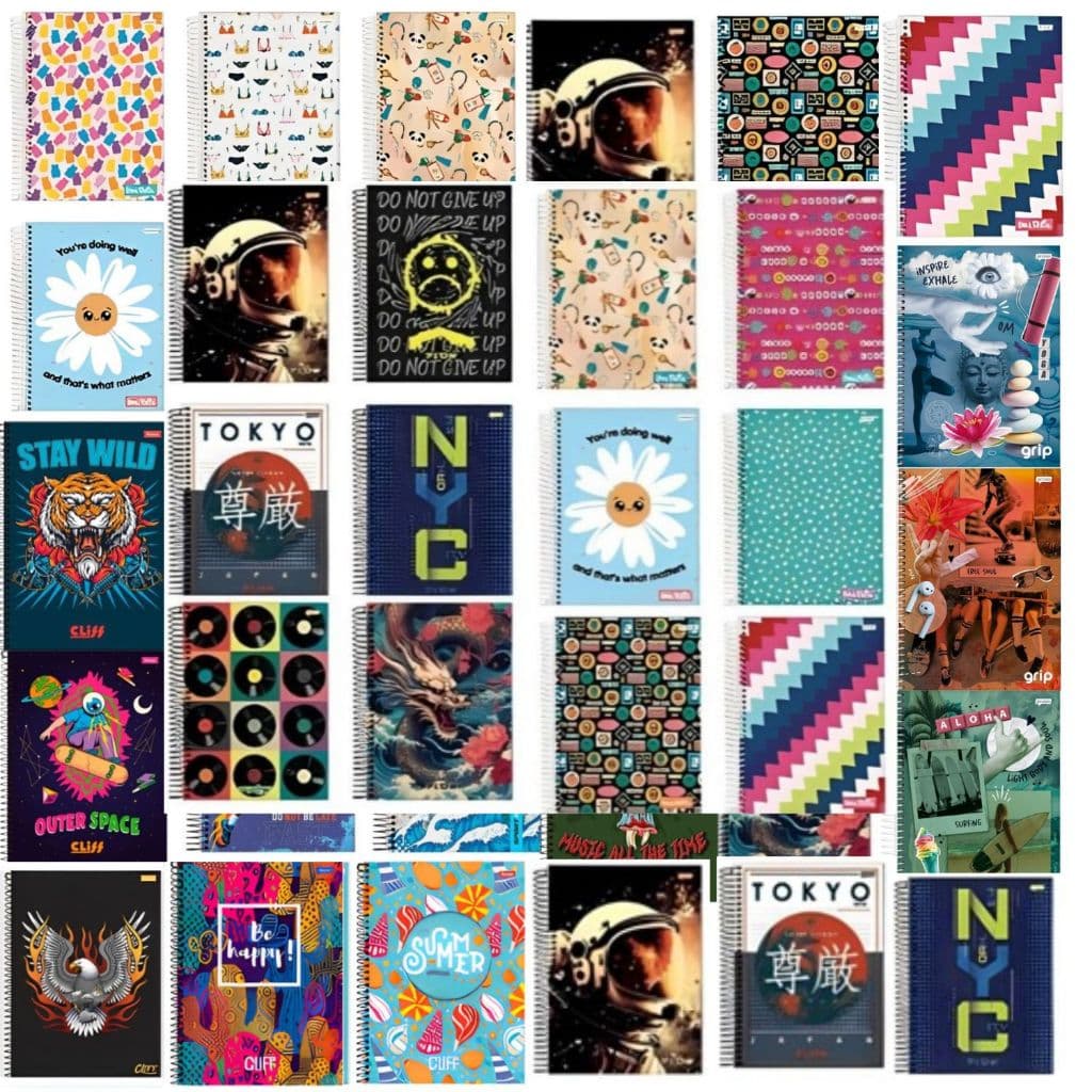 CADERNO ESPIRAL 20/15 MATÉRIAS PROMOÇÃO MASCULINO E FEMININO