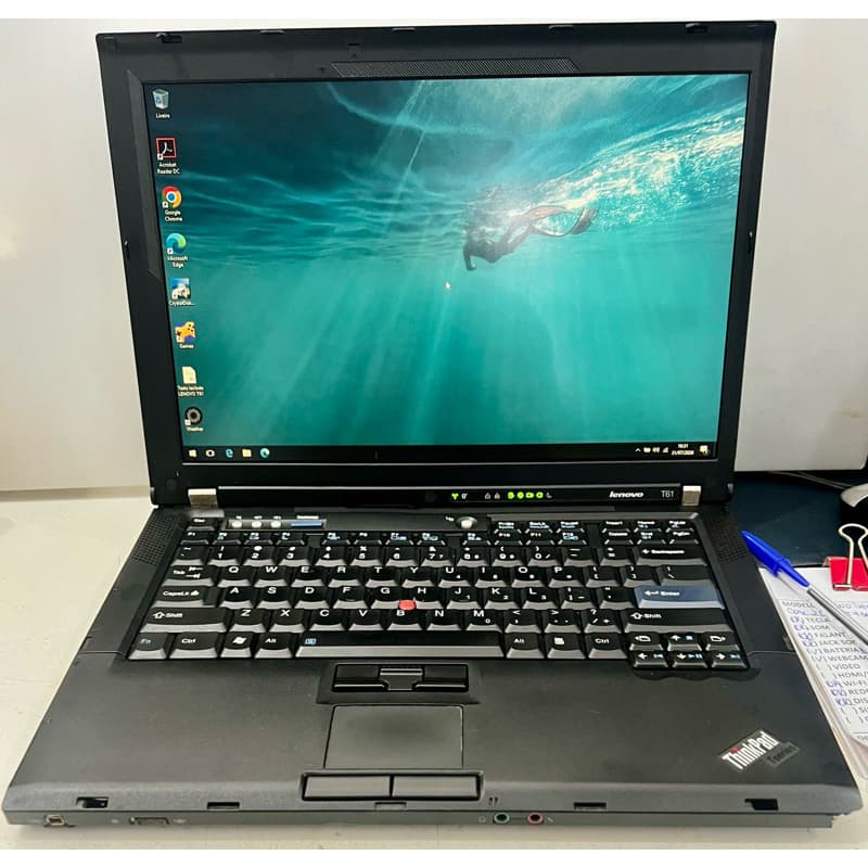 NOTEBOOK IBM/LENOVO THINKPAD T61 CORE 2DUO T7300 3GB HD 320GB P/ TAREFAS BÁSICAS OU COLECIONADORES(USADO BATERIA 80%)