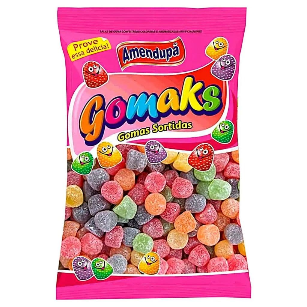 Bala Goma  Jujuba Amendupã Sabor Frutas Sortidas 1kg Jujuba Gelatina Cores Ótimo Para Festas e Muito Mais