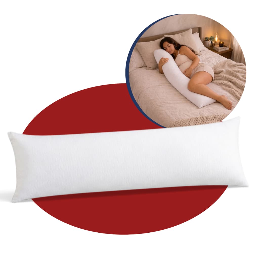 Travesseiro de Corpo Xuxão Gestante Antialérgico Macio 100% Algodão Body Pillow