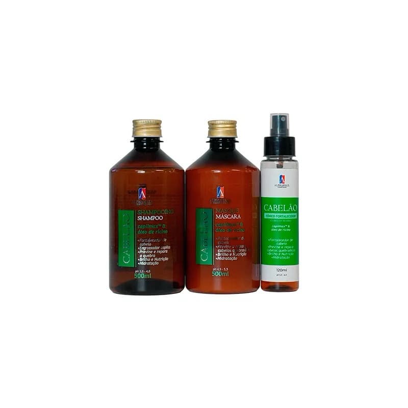 Kit cabelão 500ml com Tônico em Spray 120ml 3 itens kit capilar kit crescimento capilar shampoo crescimento capilar