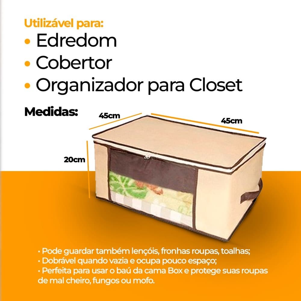 Saco Organizador para Cobertor Caixa Organizadora Casaco Guarda Roupa Grande Caixa de Roupas