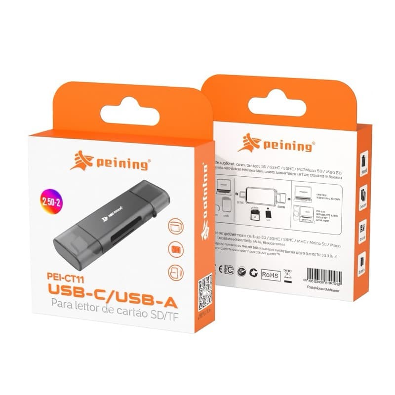 Leitor De Cartão Vention 2 Em 1 USB 3.0 Tipo C Para Leitor De Cartão Micro SD TF Adaptador De Cartão De Memória OTG