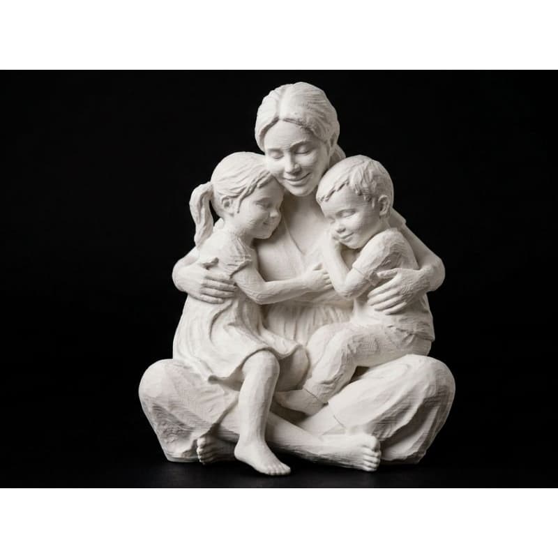 Escultura Decorativa Mãe com Filhos | Estátua em Impressão 3D | Decoração Moderna | Presente para Dia das Mães