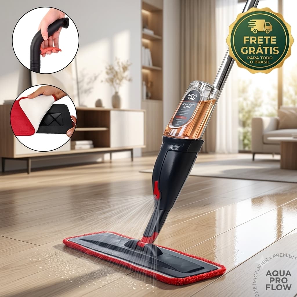 Mop Spray Esfregão Pulverizador  Rodo Mágico Reservatório Inteligente Limpeza Pisos Microfibra Premium ✨