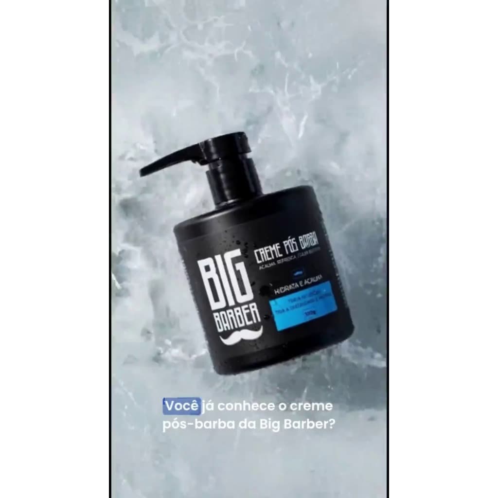 Creme Pos Barba Big Barber 350g Menthol Profissional Acalma Refresca Hidrata e Protege