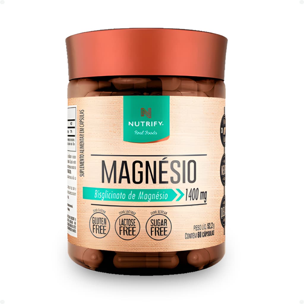Magnésio Bisglicinato 1400mg 60caps Nutrify Neuromuscular - Zero Açúcar Lactose Glúten