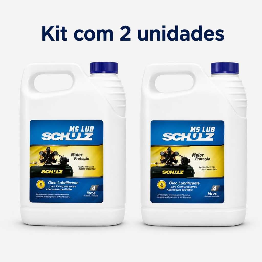 Kit 2 Óleo Lubrificante Schulz Ms Lub 4l Compressor Pistão
