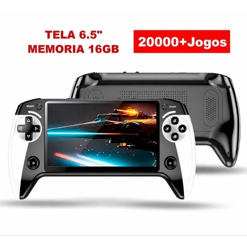 Console Gamer Portátil Retrô 20000 Jogos Tela LCD 6.5 Recarregável