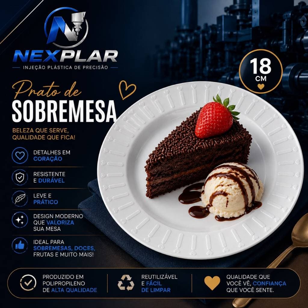 30 PRATOS DE SOBREMESA BRANCO PLÁSTICO FESTAS ANIVERSARIOS CASAMENTOS EVENTOS NATAL ANO NOVO DOCES BOLOS JANTAR