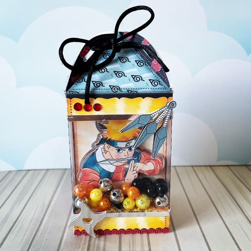 ✨ Caixa Abinha Vitrine Luxo - Naruto, Anime, Aquarela - Papelaria Personalizada - Lembrancinha de Festa