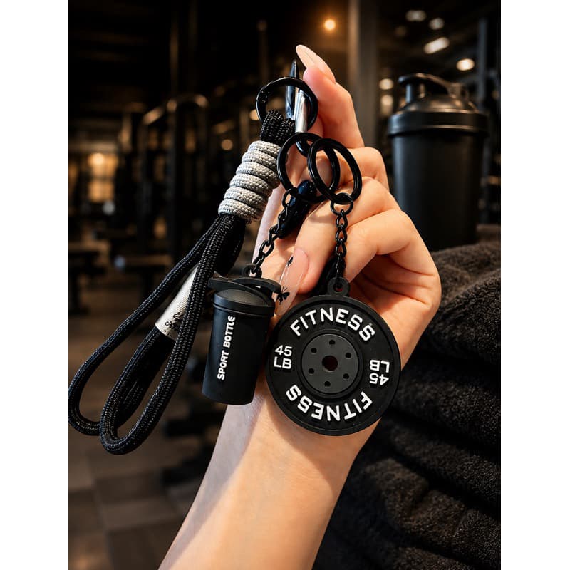 Chaveiro Academia Moda Fitness Cross Fit Anilha Garrafa Treino Musculaçao Halter Anilha Garrafa de Agua Bottle