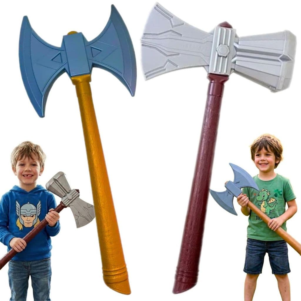 Espada Brinquedo Infantil Machado Medieval + Machado Trovão