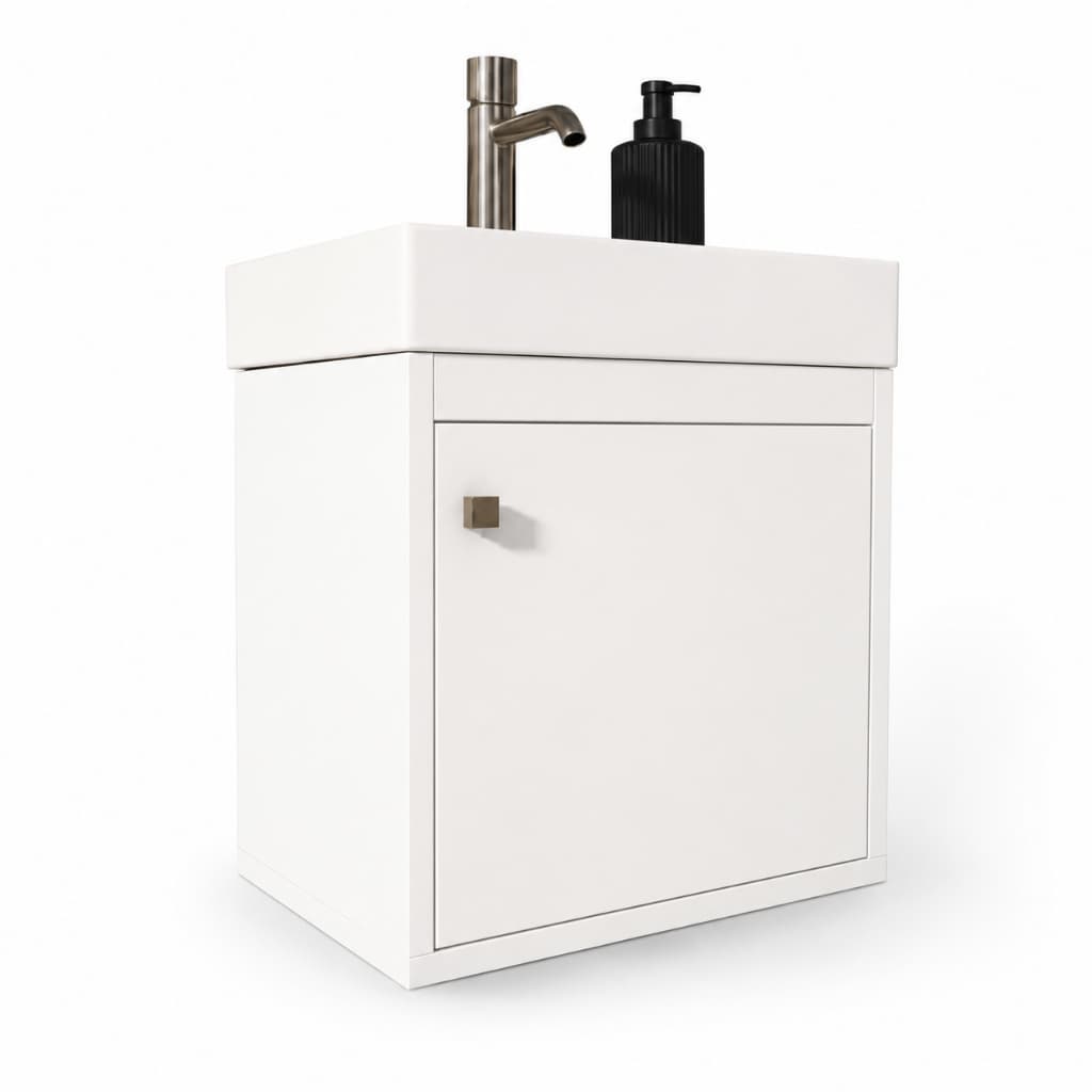 Gabinete Suspenso para Banheiro 1 Porta com Prateleira Interna Armário Branco Preto Off White