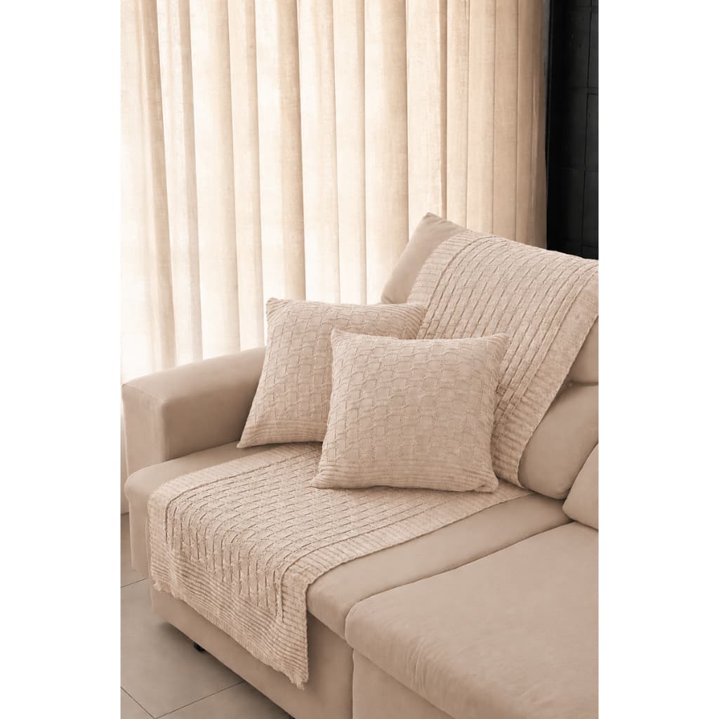 Peseira Manta de Trico Desenho Relevo 3d Decoração Cama Sofá Várias Cores