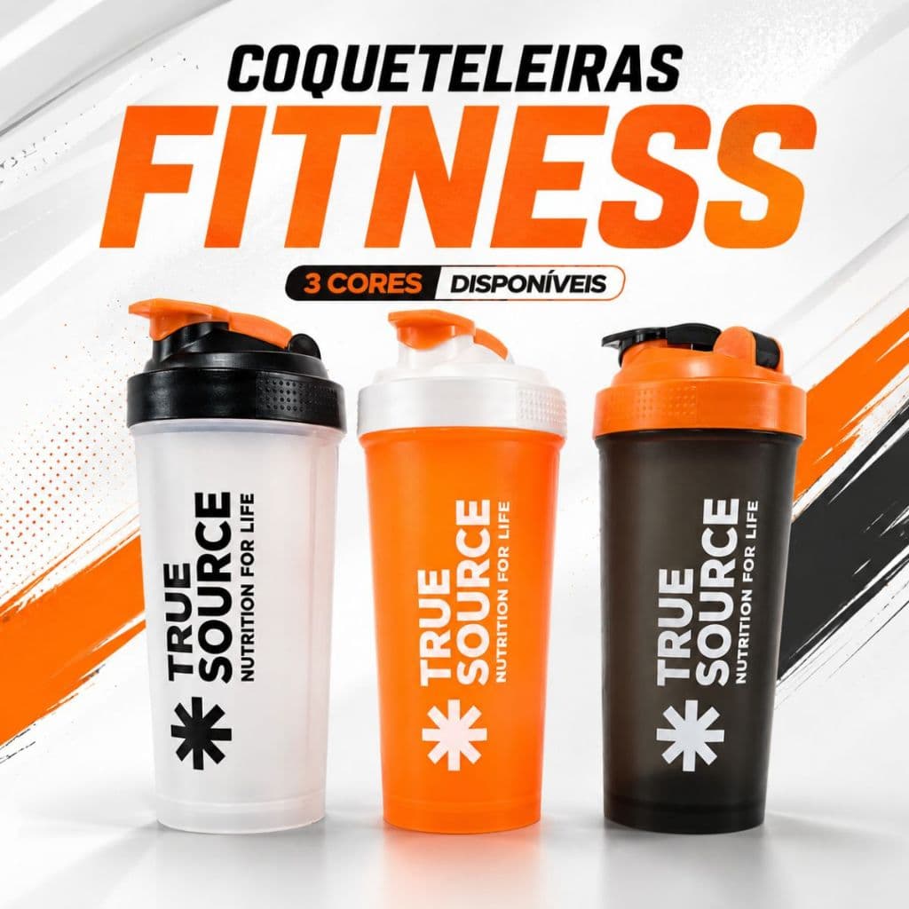 Coqueteleira 600ml True Source 3 Cores Disponíveis