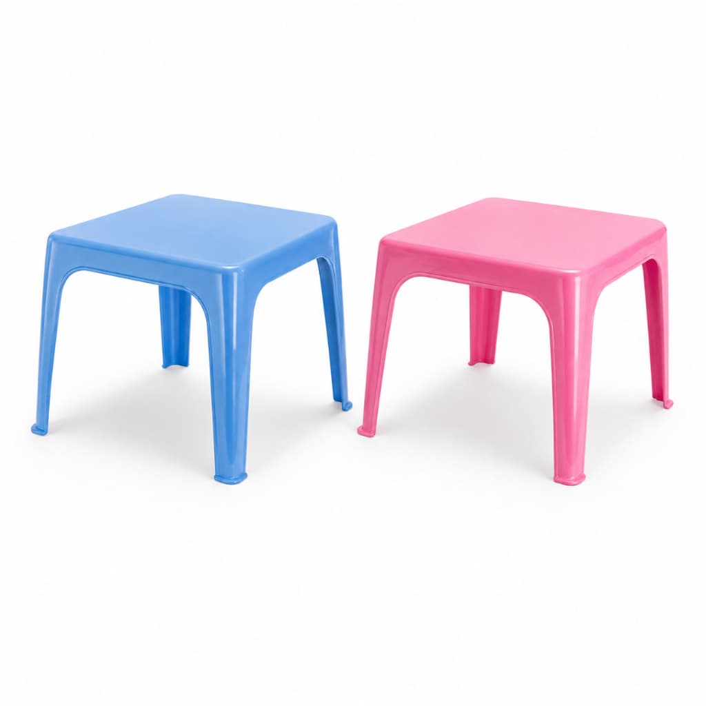 Kit 2 Mesinhas Mesa Plástica Infantil Criança Colorir Rosa e Azul Brincar Pintar