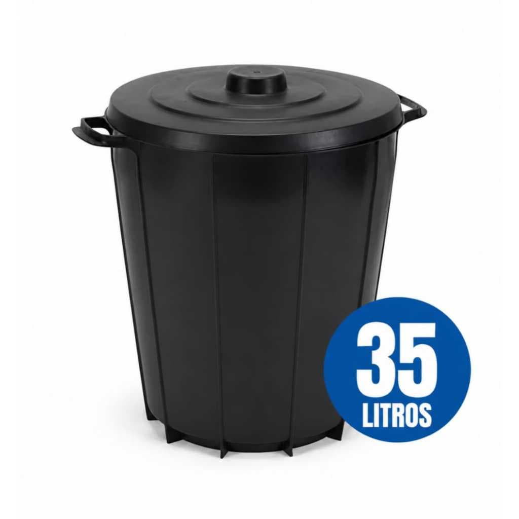 Cesto de lixo, Lixeira Redonda 35L Injeplastec - Design Moderno e Prático