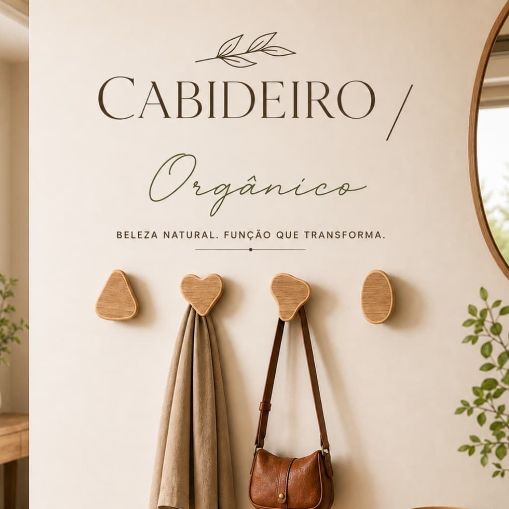 CABIDEIRO ORGÂNICO MDF Premium Cabide de Parede Decorativo 100% MDF