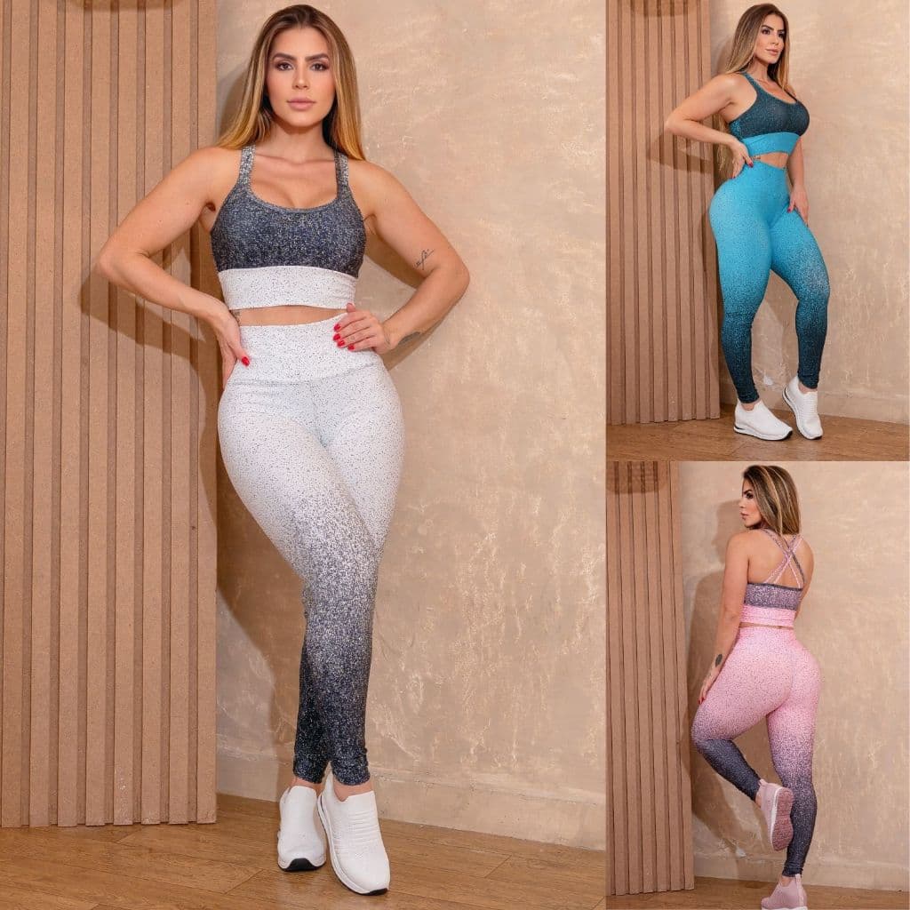 Conjunto Academia Feminino Legging Cintura Alta Top Fitness Bojo Removível Conforto Estilo Promoção