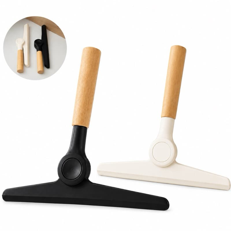 Rodo de Pia Dobrável Bambu Premium Compacto Secagem Rápida Bancada Cozinha Pendurável