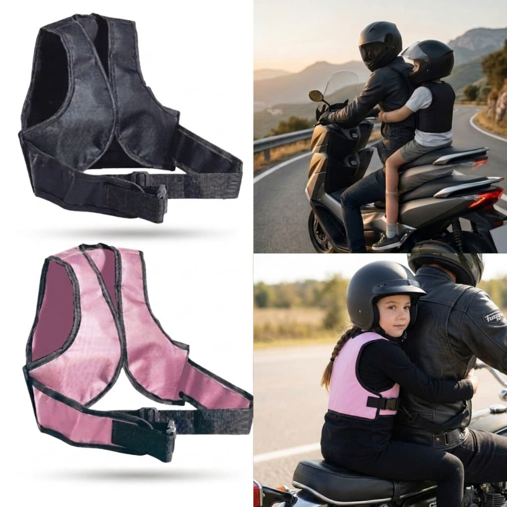 Cinto Colete De Segurança Garupa Antiqueda Ajustável Para Crianças De Motocicletas Andar Moto