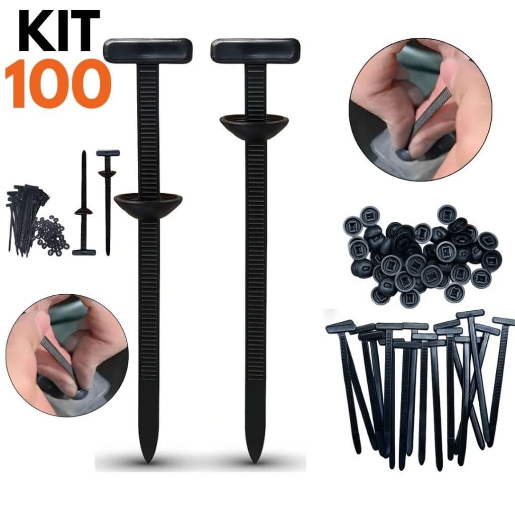 Kit Abraçadeira Nylon Enforca Gato Fivela Plástica Tipo T Universal Trava Automático