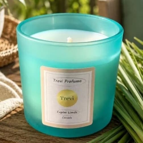 Vela Aromática Capim Limão 180g – Vela Perfumada Artesanal Decoratica | Vela Relaxante Spa Aromaterapia