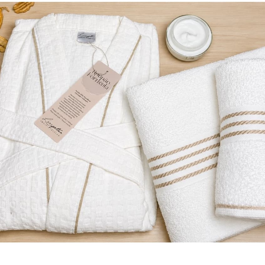 🛁Kit Banho Completo Roupão Formah + Toalha de Banho e Rosto Quasar 100% Algodão LM PETER