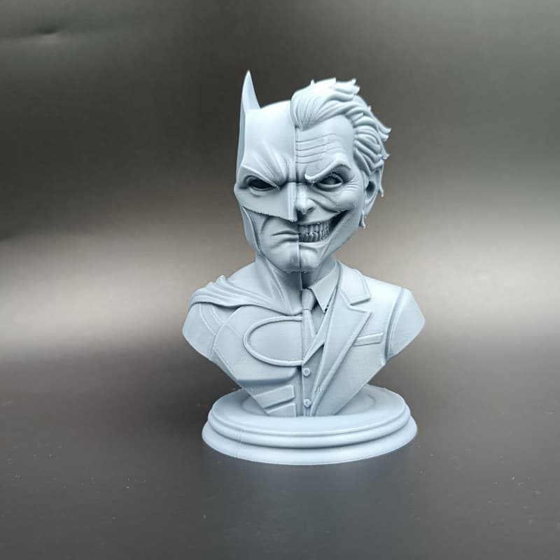 Busto Batman e Coringa 2 Faces | Action Figure Decorativa | Colecionável Geek em Impressão 3D