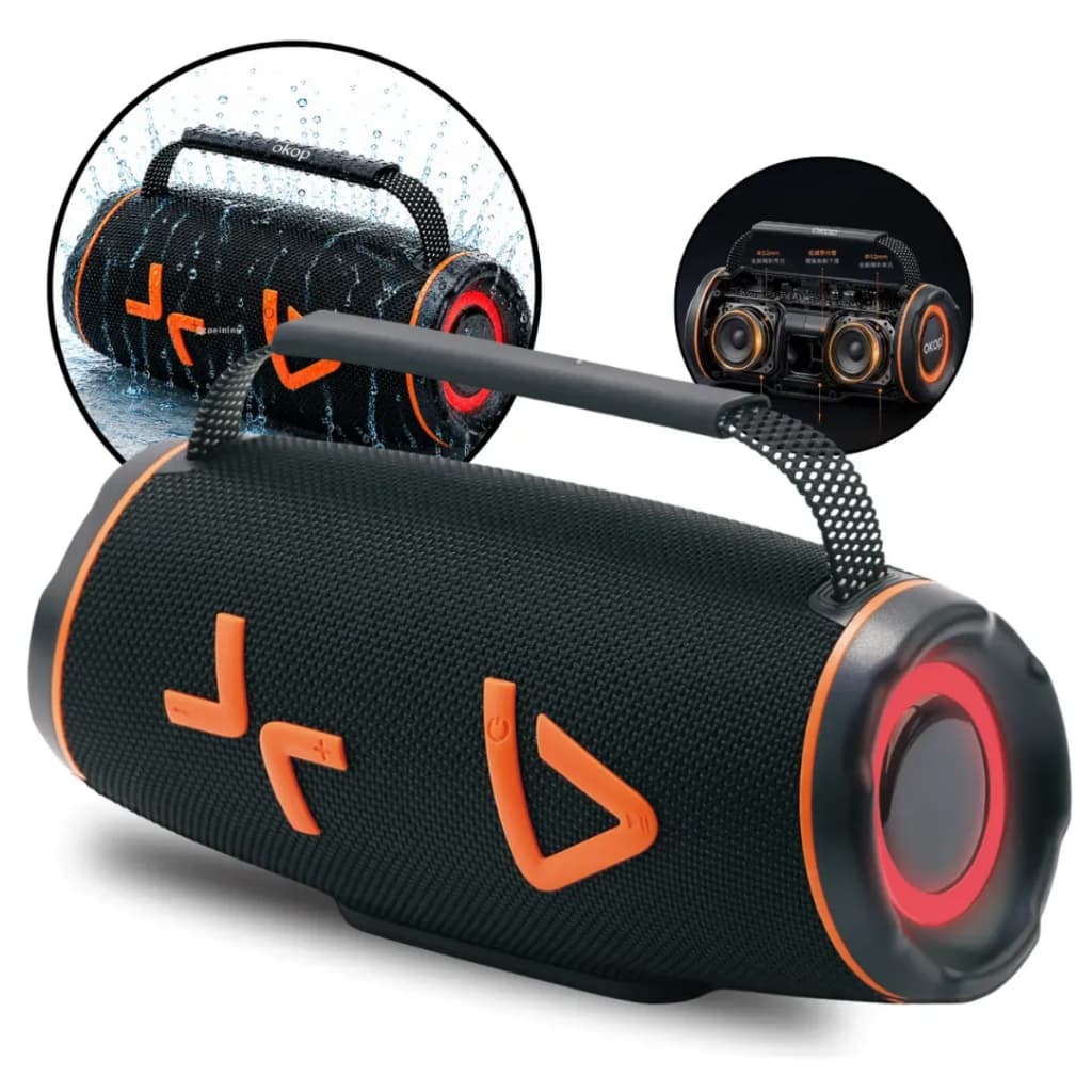 Caixa De Som Bluetooth 50w Potente Graves Bass Boost Alto Portátil Hi-Fi Estéreo Subwoofer com Luzes LED Suporte FM AUX