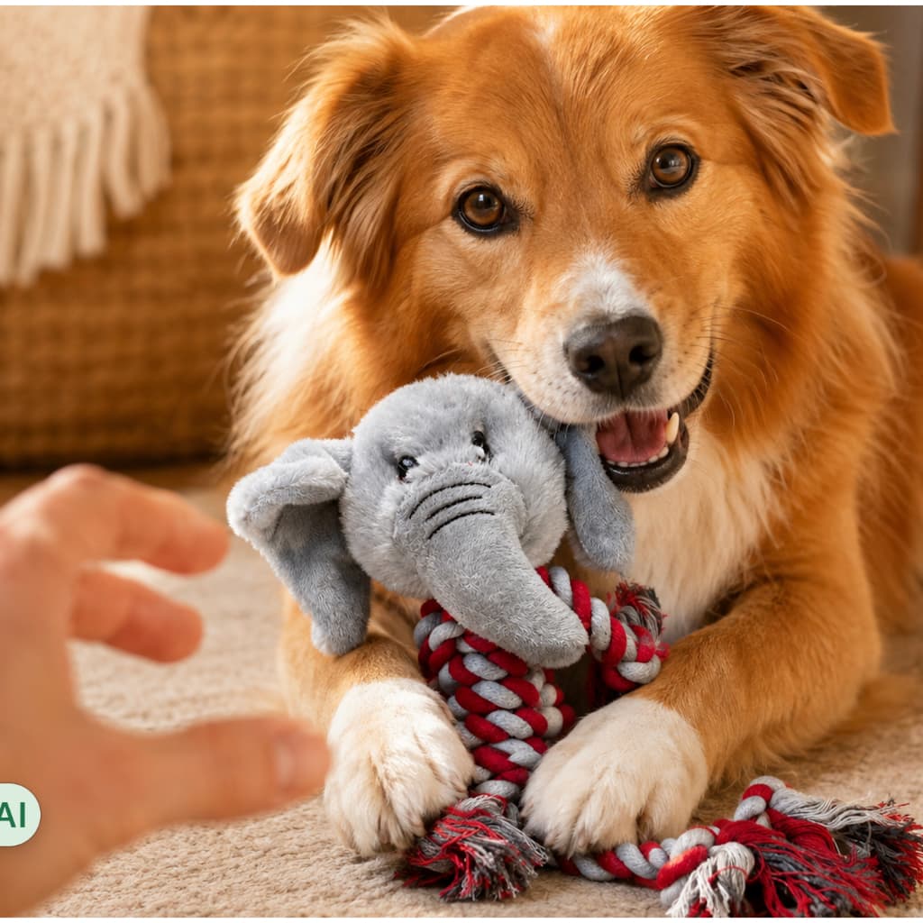 Brinquedo Rope Buddy para Cachorro com Pelúcia e Corda – Elefante, Macaco ou Pintinho | Bravo Mascotas