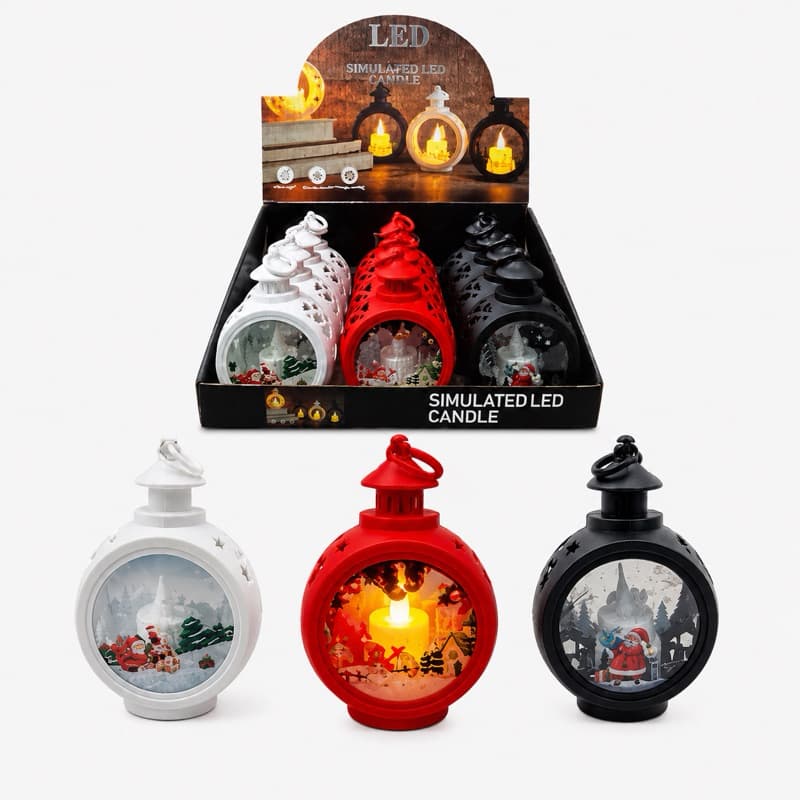 Mini Lamparina de Natal LED Luz Quente Enfeite Natalino Decoração de Mesa Árvore e Presente