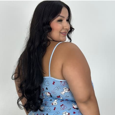 Baby Doll Plus Size Pijama Feminino Short Doll Confortável Tecido Leve Fresco Noite Conjunto Dormir