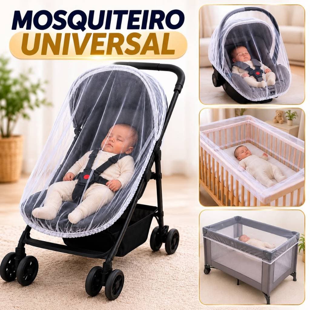 Mosquiteiro Universal para Carrinho Berço Bebê Conforto Mini Berço Moisés Proteção Contra Mosquitos