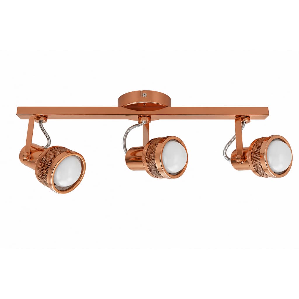Spot Tela Trilho Triplo Alumínio Cobre Flex Para 3 Lâmpadas LED
