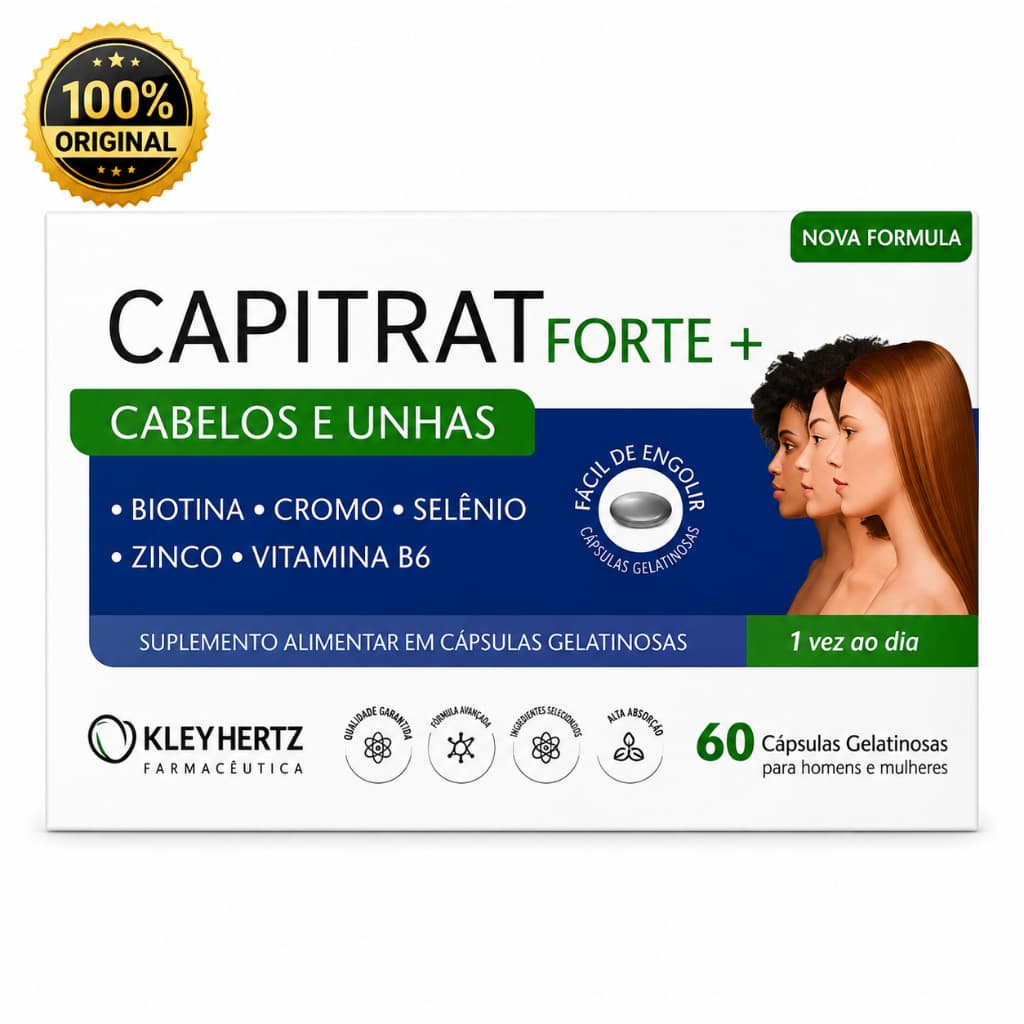 Capitrat Cabelos e Unhas Forte+ - 60 Caps - Kley Hertz