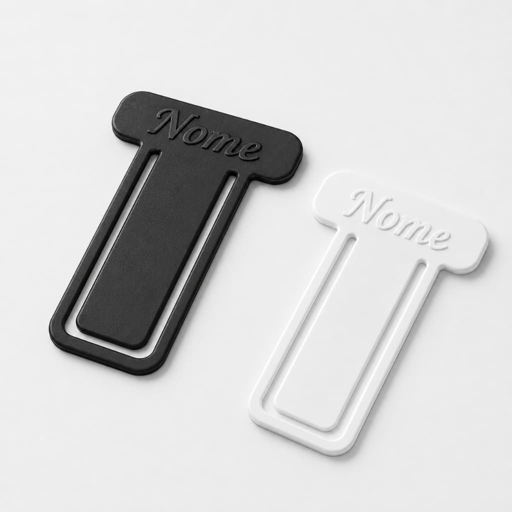 Marcador de Página Nome Personalizado Preto e Branco com Kit de 50 E 100 Unidades