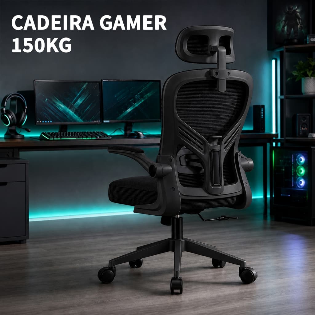 Cadeira Ergonômica Gamer Escritório Giratoria inclinar de 90°a130° Adaptação da cintura , Até 150kg