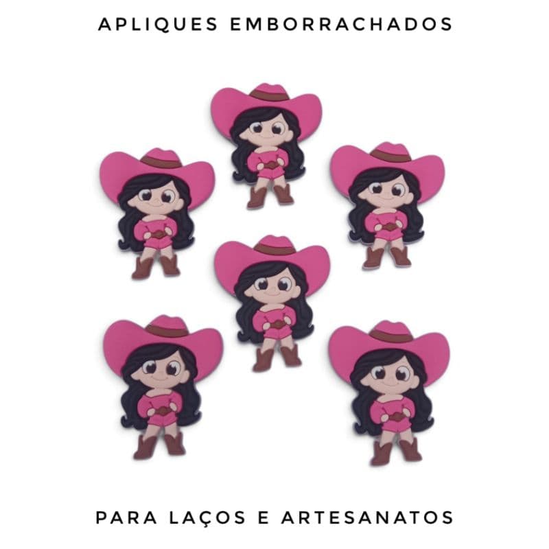 6uni Aplique Emborrachado boiadeira Artesanato Laços prendedores presilhas artesanato bolsas chinelos chaveiros DIY