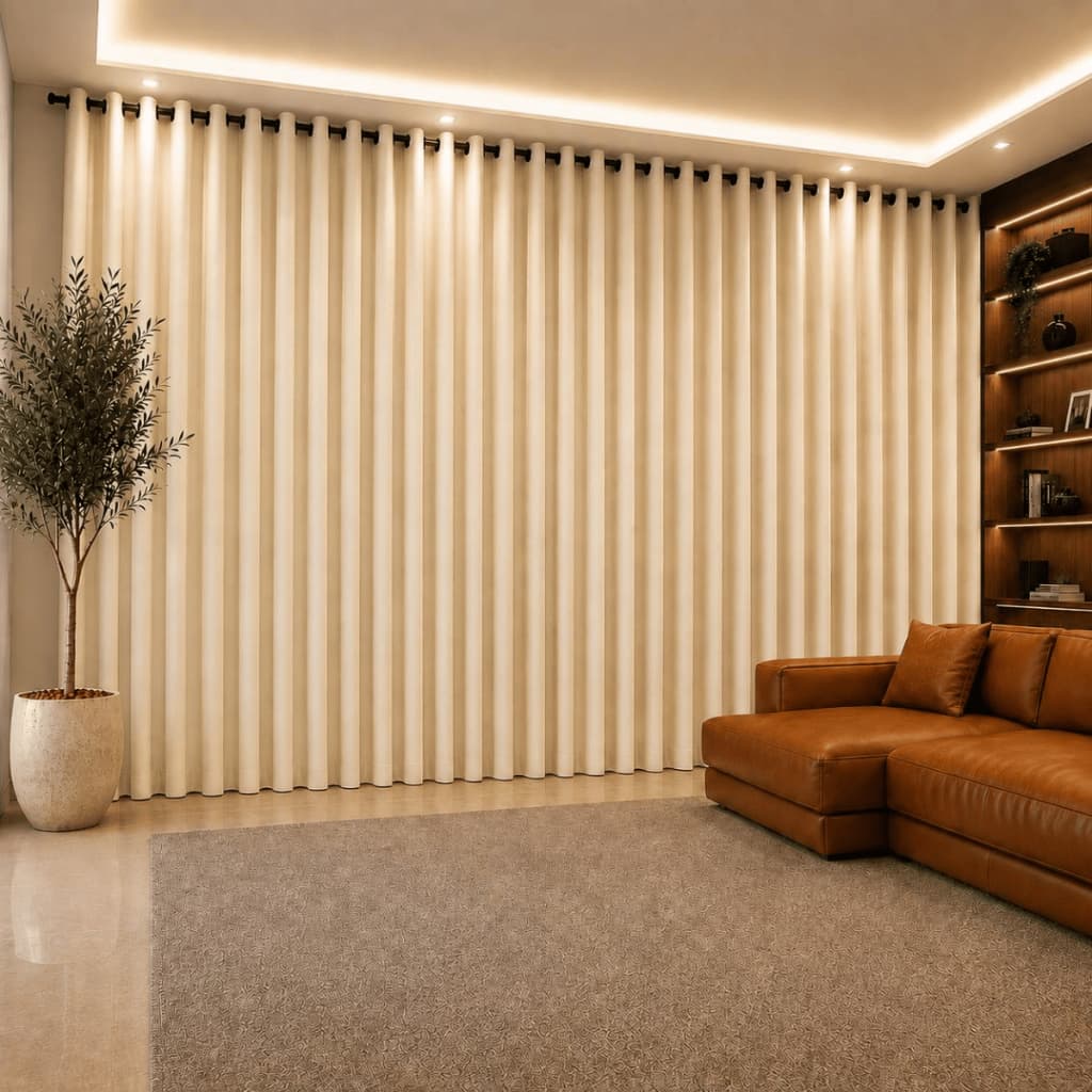 Cortina Blackout 7 Metros Tecido Corta Luz Ilhós Sala Quarto Sofisticada Premium Várias Cores