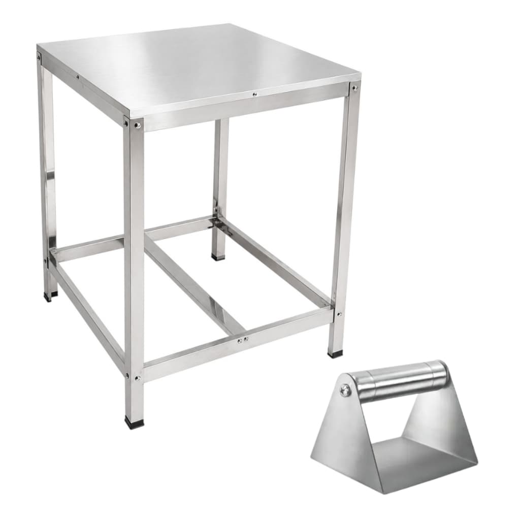 Mesa 60x60cm Inox Açougue Reforçada Industrial Bancada Suporta 100kg + Brinde