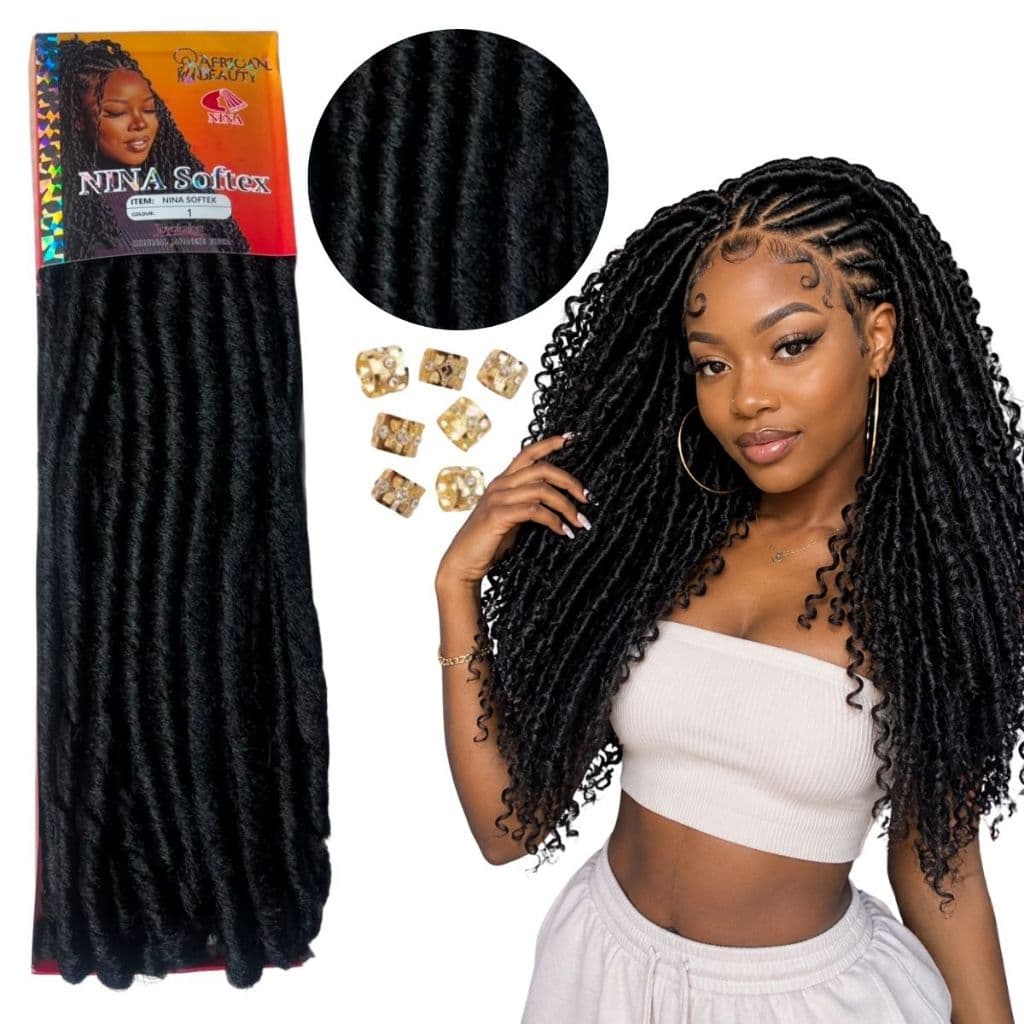 Crochet Nina Softex 70g African Beauty Cabelo Cacheado Gypsy Braids Box Braids Fulani Crochet Braid Fio a Fio Afro